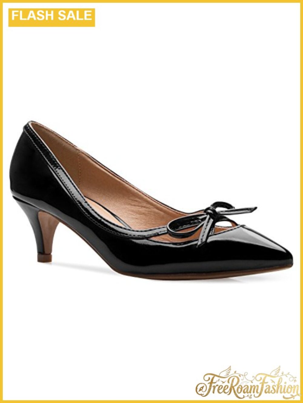 Classic Closed Toe D'Orsay Bow Kitten Heel Pump Dress Work Party